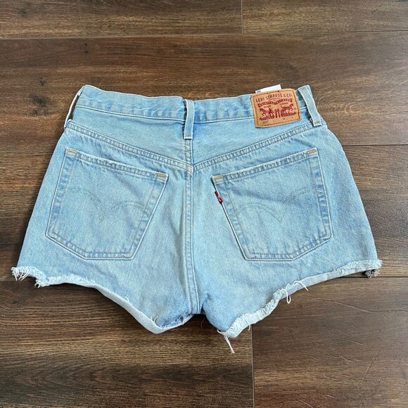 LEVI'S 501 Original Cut-Off Shorts Light Wash Size 27 Button Fly High Rise - Picture 2 of 14